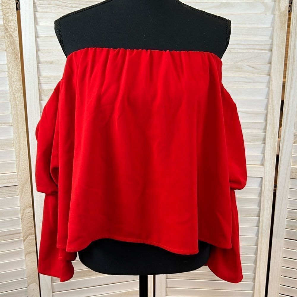 Revolve Blaque Label Off The Shoulder Puff Sleeve Party Top Small - Picture 2 of 11